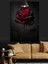 Tek Kırmızı Gül Çiçeği Siyah Detaylar Sanatsal Dekoratif Kanvas - Mdf Ahşap Tablo 3