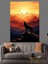 Gün Doğumu Yalnız Kurt Dağ Manzarası Dekoratif Kanvas - Mdf Ahşap Tablo 3