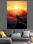 Gün Doğumu Yalnız Kurt Dağ Manzarası Dekoratif Kanvas - Mdf Ahşap Tablo 4