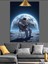 Dünya Manzarasında Gitar Çalan Astronot Dekoratif Kanvas - Mdf Ahşap Tablo 5