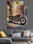Kırmızı Motosiklet Sokak Manzarası Dekoratif Kanvas - Mdf Ahşap Tablo 2