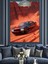 Kırmızı Siyah Spor Araba Yarış Kanyon Dekoratif Kanvas - Mdf Ahşap Tablo 2