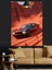Kırmızı Siyah Spor Araba Yarış Kanyon Dekoratif Kanvas - Mdf Ahşap Tablo 5