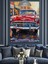 Klasik Kırmızı Araba Dekoratif Kanvas - Mdf Ahşap Tablo 1