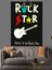 Rock Star Gitar Afişi Dekoratif Kanvas - Mdf Ahşap Tablo 5