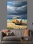 Denizde Klasik Sarı Araba Dekoratif Kanvas - Mdf Ahşap Tablo 5