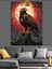 Kartal Siyah Kırmızı Dekoratif Kanvas - Mdf Ahşap Tablo 4