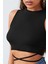 Kadın Siyah Çapraz Bağlamalı Crop Top Büstiyer – Modern ve Şık Tasarım 4