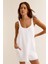 Kadın Beyaz Mini Cepli Tulum Plaj Elbisesi – Şık, Rahat ve 4 Mevsim Kullanıma Uygun 3