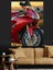Kırmızı Yarış Motosikleti Hız Dekoratif Kanvas - Mdf Ahşap Tablo 4