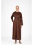 Omuz ve Kolları Detaylı Kahve Süet Ferace 9469 2