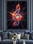 Müzik Anahtarı Ateş Sanatı Dekoratif Kanvas - Mdf Ahşap Tablo 1