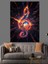 Müzik Anahtarı Ateş Sanatı Dekoratif Kanvas - Mdf Ahşap Tablo 4
