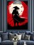 Kırmızı Samuray Kılıçlı Figür Dekoratif Kanvas - Mdf Ahşap Tablo 1