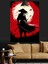 Kırmızı Samuray Kılıçlı Figür Dekoratif Kanvas - Mdf Ahşap Tablo 4