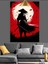 Kırmızı Samuray Kılıçlı Figür Dekoratif Kanvas - Mdf Ahşap Tablo 5