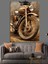 Eski Vintage Motorsiklet Dekoratif Kanvas - Mdf Ahşap Tablo 3