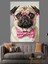Gözlüklü Pug Köpek Portresi Dekoratif Kanvas - Mdf Ahşap Tablo 3