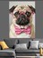 Gözlüklü Pug Köpek Portresi Dekoratif Kanvas - Mdf Ahşap Tablo 4