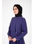 Omuzları Pileli Indigo Elbise 9426 6