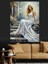 Beyaz Elbiseli Zarif Kadın Dekoratif Kanvas - Mdf Ahşap Tablo 1