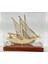 Pirinç Yelkenli Gemi Altın Kaplama Katar Dhow Teknesi Kutulu 29CM No.1 1