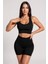 Kadın Siyah Yüksek Bel Çapraz Sırt Detaylı Şortlu Gecelik Takım – Modern, Konforlu ve Günlük Kombinlere Uygun 1