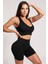 Kadın Siyah Yüksek Bel Çapraz Sırt Detaylı Şortlu Gecelik Takım – Modern, Konforlu ve Günlük Kombinlere Uygun 2