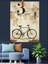 Eski Bisiklet 3 Numarası Çizim Dekoratif Kanvas - Mdf Ahşap Tablo 1