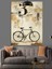 Eski Bisiklet 3 Numarası Çizim Dekoratif Kanvas - Mdf Ahşap Tablo 5