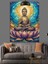 Budha Lotus Pozu Meditasyon Dekoratif Kanvas - Mdf Ahşap Tablo 3