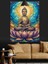 Budha Lotus Pozu Meditasyon Dekoratif Kanvas - Mdf Ahşap Tablo 5