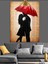 Kırmızı Şemsiyeli Kadın ve Erkek Figürü Romantik Dekoratif Kanvas - Mdf Ahşap Tablo 5