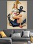 Denizci Kız Pin-Up Tarzı Çapa Dekoratif Kanvas - Mdf Ahşap Tablo 3