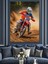 Motorsiklet Yarışçısı Kirli Yol Dekoratif Kanvas - Mdf Ahşap Tablo 1