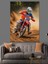 Motorsiklet Yarışçısı Kirli Yol Dekoratif Kanvas - Mdf Ahşap Tablo 4