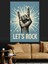 Let's Rock El Hareketi Dekoratif Kanvas - Mdf Ahşap Tablo 5