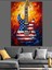 Amerikan Bayrağı Gitar Sanatı Dekoratif Kanvas - Mdf Ahşap Tablo 1
