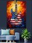 Amerikan Bayrağı Gitar Sanatı Dekoratif Kanvas - Mdf Ahşap Tablo 4