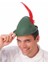 Peter Pan Şapkası Yeşil Renk Kırmızı Tüylü 4