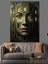 Yeşil Yüz Heykelsi Portre Dekoratif Kanvas - Mdf Ahşap Tablo 2