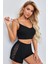 Kadın Siyah Yanları ve Sırtı Dantel Detaylı Çift Sıra Ince Lastikli Şortlu Gecelik Takım 1