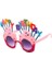 Happy Birthday Yazılı Pembe Fuşya Parti Gözlüğü 1