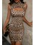 Kadın Leopar Desenli Cut-Out Detaylı Dekolteli Kolsuz Şık Gecelik – Modern ve Şık Tasarım 1
