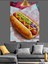 Sosisli Sandviç Yiyecek Resmi Dekoratif Kanvas - Mdf Ahşap Tablo 4