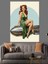 Yeşil Elbiseli Pin-Up Kadın Dekoratif Kanvas - Mdf Ahşap Tablo 1