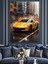 Parlak Sarı Spor Araba Dekoratif Kanvas - Mdf Ahşap Tablo 2