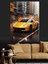 Parlak Sarı Spor Araba Dekoratif Kanvas - Mdf Ahşap Tablo 4