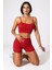 Kadın Kırmızı Şortlu Kaşkorse Gecelik Takım – Modern, Konforlu ve Günlük Kombinlere Uygun 2