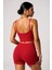 Kadın Kırmızı Şortlu Kaşkorse Gecelik Takım – Modern, Konforlu ve Günlük Kombinlere Uygun 3